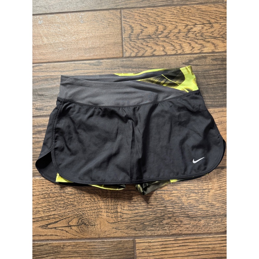 Nike Dri Fit Running Skirt Shorts Women's XS Black Neon‎ Graphic Athletic